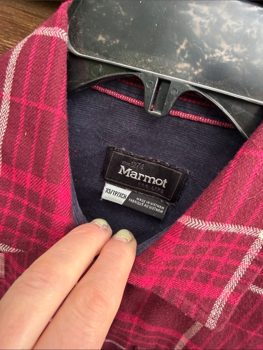 MARMOT plaid button down shirt cotton poly - Picture 6 of 7